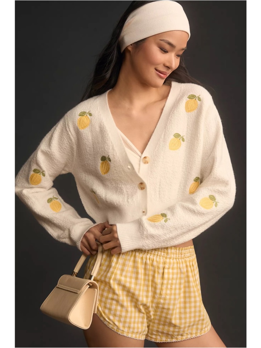 NWT Sadie & Sage Lemon Cropped Cardigan Sweater